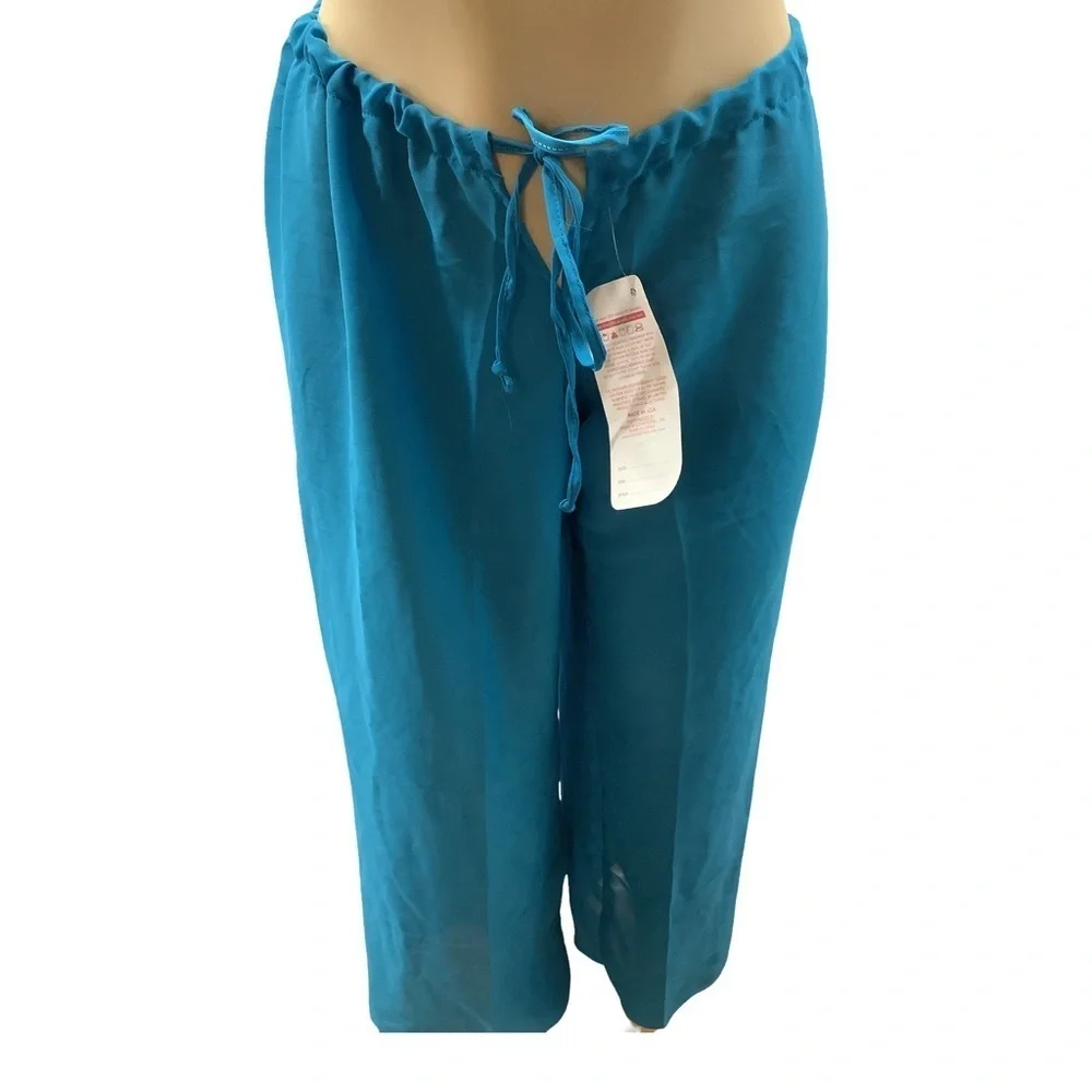 Zuliana Beach Cover Up Pants with Drawstring Size Medium. Made in USA. New